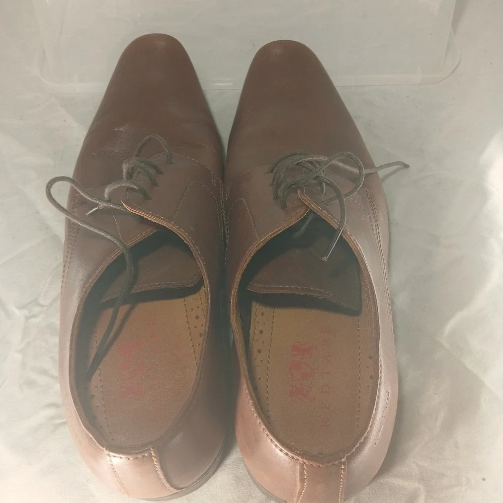 RED TAPE Mens Brown Leather Lace Up Oxford Dress Shoes Size UK 8‎ US 9
